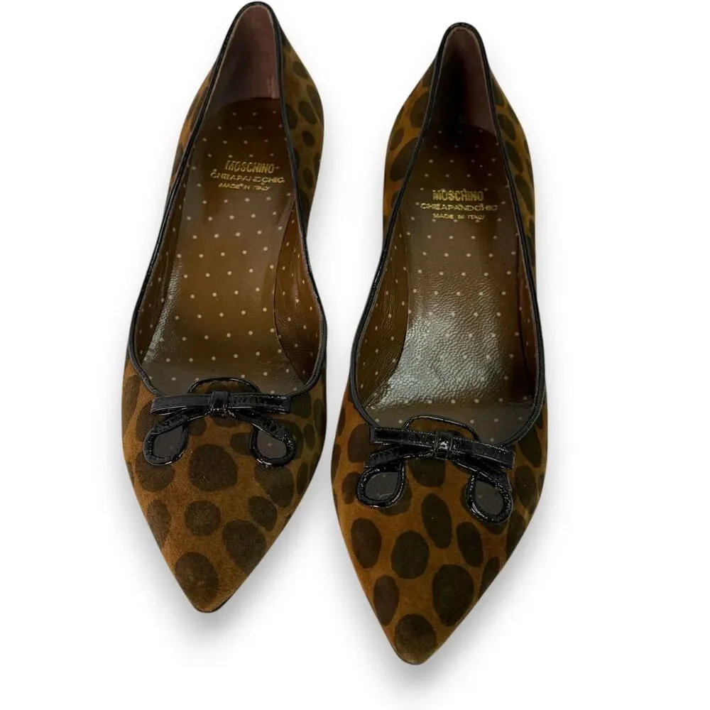 Moschino Cheap And Chic | Brown and Dk Brown Spotted Giraffe Kitten Heel | Sz 8